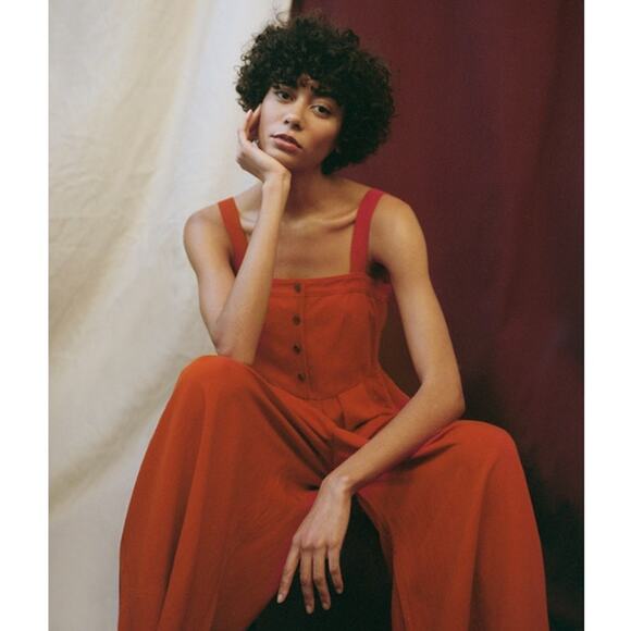 Steven Alan Wide Leg Sleeveless Caravan Jumpsuit in Paprika, Size Small - Picture 1 of 7